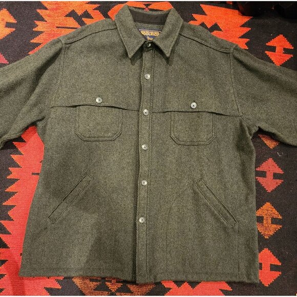 VINTAGE Woolrich Men's Green Wool/Nylon Button-Up Shirt Jacket XL - Picture 12 of 16